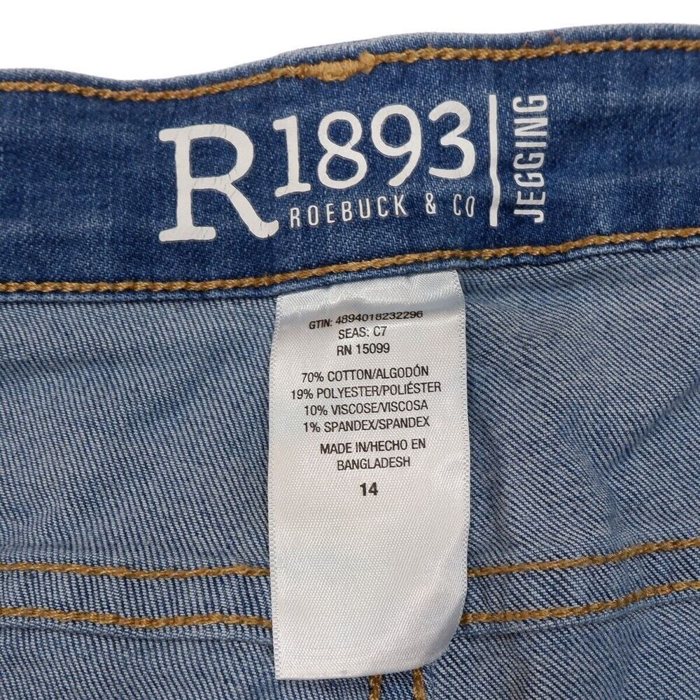 Roebuck & Co Jeans Womens 12/14 Jegging Blue High Mid Stretch Measures 32 x 28.5 - Picture 4 of 10